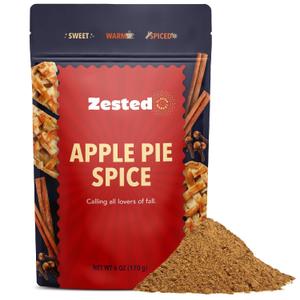 Zested Flavor Market Apple Pie Spice - XL 6 oz Bag - Zested Autumn-Inspired Natural Spice Blend - Gluten-Free and Nut-Free - Goes Great on Snacks, in Baked Treats, and Dips and Spreads, Best By: 09/18/2026