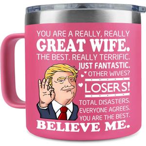 Christmas Wife Gifts From Husband - Wedding, Anniversary, Valentine Gift For Wife, Her - Romantic Gifts For Her - Mothers Day, Christmas Gift For Wifey - 14 OZ Coffee Tumbler For Women