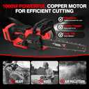 Brushless Electric Chainsaw 12" Cordless Tool Only for Milwaukee M18 18V Battery with Auto Oiler & Security Lock, for Tree Saw Trimming and Branch Wood Cutting (Tool Only)