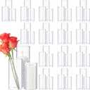 Didaey 48 Pcs Cylinder Vases Set for Centerpieces 3.4''Diameter  Inch Tall Clear Glass Vase Hurricane Floating Candle Holder for Table Decoration (6'',8'',10'' Tall)