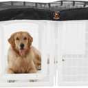 PJYuCien Dog Playpen Mesh Top Cover, Fits 24 Inch 8 Panels Regular Square Plastic Exercise Pet Pen, Adhesive Tape Connections, Black (Note: Cover Only, Fence Not Included)