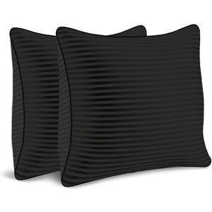 Throw Pillows Insert 18x18 Set of 2,Decorative Pillows for Couch and Bed,Indoor Square Pillow Stuffing for Living Room with Premium Original Down Alternative Filling,Black