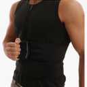 Sauna Suit Vest for Men 2 in 1, Zipper Sauna Waist Trainer with 2 Adjustable Waist Trimmer Belts, BodyShaper for Gym, 2XL