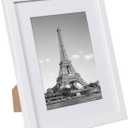 upsimples 8x10 Picture Frame Set of 10, Display Pictures 5x7 with Mat or 8x10 Without, Multi Photo Frames Collage for Wall or Tabletop Display, White