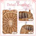 Weysat 2 Pcs Small Flower Girl Basket with Handle Wicker Rattan Flower Basket Set, Rustic, Hand Woven for Wedding Girl Home Decorations Picnic Garden Candy Sweets Gifts Storage, Multifunctional