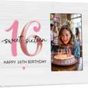 16th Birthday Gifts Picture Frame, Happy Sweet Sixteen for Girl, 16 Year Anniversary Birthday Photo Fits 4x6