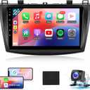 Naifay Android Car Radio for Mazda 3 2009 2010 2011 2012 2013 with Wireless CarPlay Android Auto, 9inch IPS Touch Screen for Mazda 3 Car Stereo with Bluetooth/GPS/WiFi/SWC/Split Screen/Backup Camera