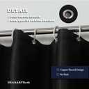 DEARARTBath Black Shower Curtain Liner Quick Dry, 78''W 72''H inch Cloth Shower Curtain with Grommet & Hooks, Water Resistant Waterproof Washable Easy Clean