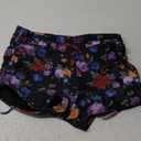 Halcurt Women's High Waisted Swim Board Shorts Tummy Control Side Tie Adjustable Tankini Swimsuit Bottoms (Medium, Black Floral)