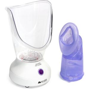 Mabis Steam Inhaler with Adjustable Facial & Nasal Mask (FSA/HSA) - Natural Vapor Inhaler Therapy for Sinus Relief, Skincare, & Pore Cleansing | Plug-in Vaporizer Humidifier - 60ml Liquid Capacity
