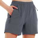 Women's 5" 7" Hiking Cargo Shorts Quick Dry Lightweight Athletic Outdoor Shorts for Workout with Zipper Pockets (Medium)
