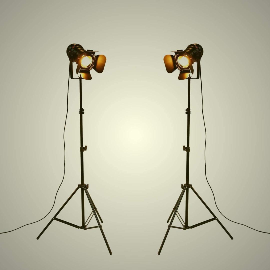 Vintage Industrial Black Retro Tripod Adjustable Floor lamp Parking Light,5 Meter Cable with Foot Switch Parking Light Tripod gooseneck for Living Room Bedroom Office bar Lighting (Pack of 2) (70", Beige)