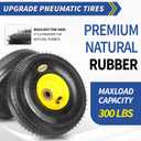 GICOOL 4.10/3.50-4 Explorer Series Rubber Tire and Wheel, 2 Pack, with 2.25" Offset Hub, 5/8" Sealed Bearings, for Hand Truck Trolley Dolly Garden Wagon Wheel Replacement