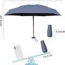 ESUFEIR Mini Sun Umbrella for Purse With Case, Small Compact UV Umbrella Travel Essentials, Lightweight Portable Parasol Windproof for Women Men Kids (Haze blue)