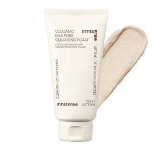 innisfree Volcanic BHA Pore Cleansing Foam, Korean Face Wash with Salicylic Acid, Oil Control, Deep Clean, Pore Care, Sulfate-Free Formula (5.07 Fl Oz (Pack of 1))