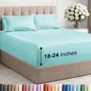 Extra Deep Twin Sheet Set - 4 Piece Breathable and Cooling Sheets - Hotel Luxury Bedding for Women, Men, Kids & Teens - Easy & Secure Fit - Soft, Wrinkle Free and Comfy - Extra Deep Pockets - Spa Blue