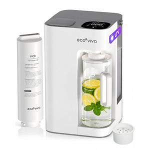 Mate 3 UV Countertop Reverse Osmosis System Water Filter with Remineralization & Autofill Pitcher, 9-Stage RO Water Filtration, 3:1 Pure to Drain, No Installation, Self-Cleaning, Reduce TDS, White