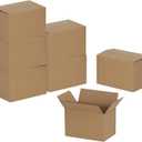 6x4x4 inches Shipping Boxes 50 Pack, Kraft Corrugated Small Cardboard Boxes for Mailing Packing, Brown