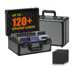 Graded Card Storage Box - TSA Combination Lock Travel Case with 4 Foam Dividers | Waterproof Slab Case Fits for PSA/BGS/CSG/FGS Up to 120+ Cards | New Year Gift for Card Collectors (Black)
