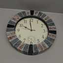 UMEXUS Outdoor Clock with Thermometer, 13 Inch Retro Large Waterproof Wall Clocks Indoor Silent Non-Ticking Battery Operated Weatherproof Decor for Garden Kitchen Bathroom Mother Gift (Marble Brown)