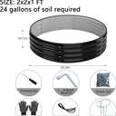 ZFHgarden Galvanized Metal Planter Round Raised Garden Bed Kit for Gardening Outdoor2x2x1ft 2pc Grow Garden Box Raised Flower BedRound Galvanized Planter Outdoor Metal Fire Pit Ring Black