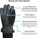 N'Ice Caps Kids Waterproof Winter Thinsulate Warm Gloves (Black, S)