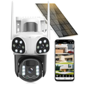 Triple Lens Solar Security Cameras Wireless Outdoor, 3-in-1, 360°PTZ 2.4/5G WiFi Cameras for Home Security, Solar Battery Powered Camera with Al Human Detection, Auto Tracking, Color Night Vision