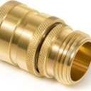 Hose Quick Disconnect Set Heavy-Duty Brass, 3/4 GHT Male x Female, Replace for Dramm 22729, Leak-Free Full Flow Hose Coupler, Universal Fit Quick Connector for Spigots, Nozzles, Sprayers