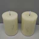 Flameless Flickering 4" x6" Real Wax Ivory Remote Candles with Candle Grease, Pack of 2 Timer LED Battery Operated Fake Warm Light Pillar Candles for Home, Banquet, Ceremony Decoration