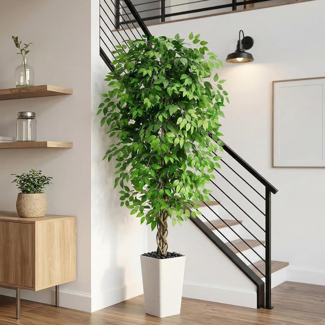 Artificial Ficus Tree Indoor, 6FT Realistic Large Fake Trees