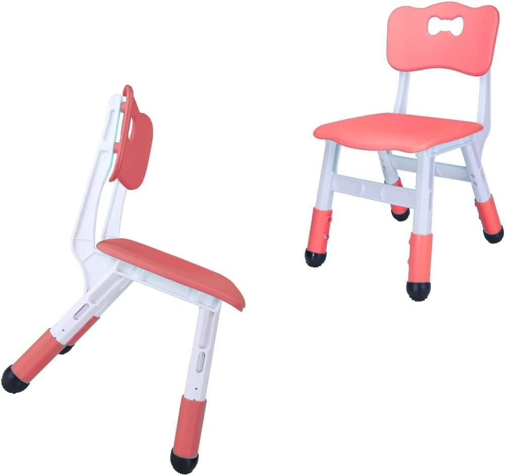 WHY TOYS Adjustable Kid Chairs Indoor 3 Level Adjustable Suitable for Children Age 2-6. Maximum load-bearing 220LBS Suitable for Family Classroom and Nursery Child Seat Set (2-Pack-Red), 11.8 inches x 11 inches x 22.4 inches