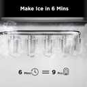 Silonn Ice Maker Countertop, 9 Cubes Ready in 6 Mins, 26lbs in 24Hrs, Self-Cleaning Ice Machine with Ice Scoop and Basket, 2 Sizes of Bullet Ice for Home Kitchen Office Bar Party