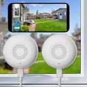 3MP Window Cameras for Home Security-2 Pack, 5G & 2.4GHz WiFi Dome Security Camera with Full Color Night Vision, Person & Motion Detection, Two-Way Audio, Alexa, 24/7 Recording, Easy Install (White)