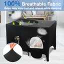 Poudee Pack n Play Blackout Cover Travel Crib Blackout Cover Breathable Blackout Tent for Travel Crib Portable Stretchy Netting Cover