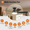 addlon Ceiling Fans with Lights, 42 Inch Low Profile Ceiling Fan with Light and Remote Control, Flush Mount, Reversible, 3CCT, Dimmable, Quiet, Black Small Ceiling Fan for Bedroom Indoor/Outdoor Use