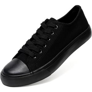 Canvas Shoes for Women Casual Low Top Sneakers Fashion Womens Tennis Shoes for Everyday Wear (11, All Black)