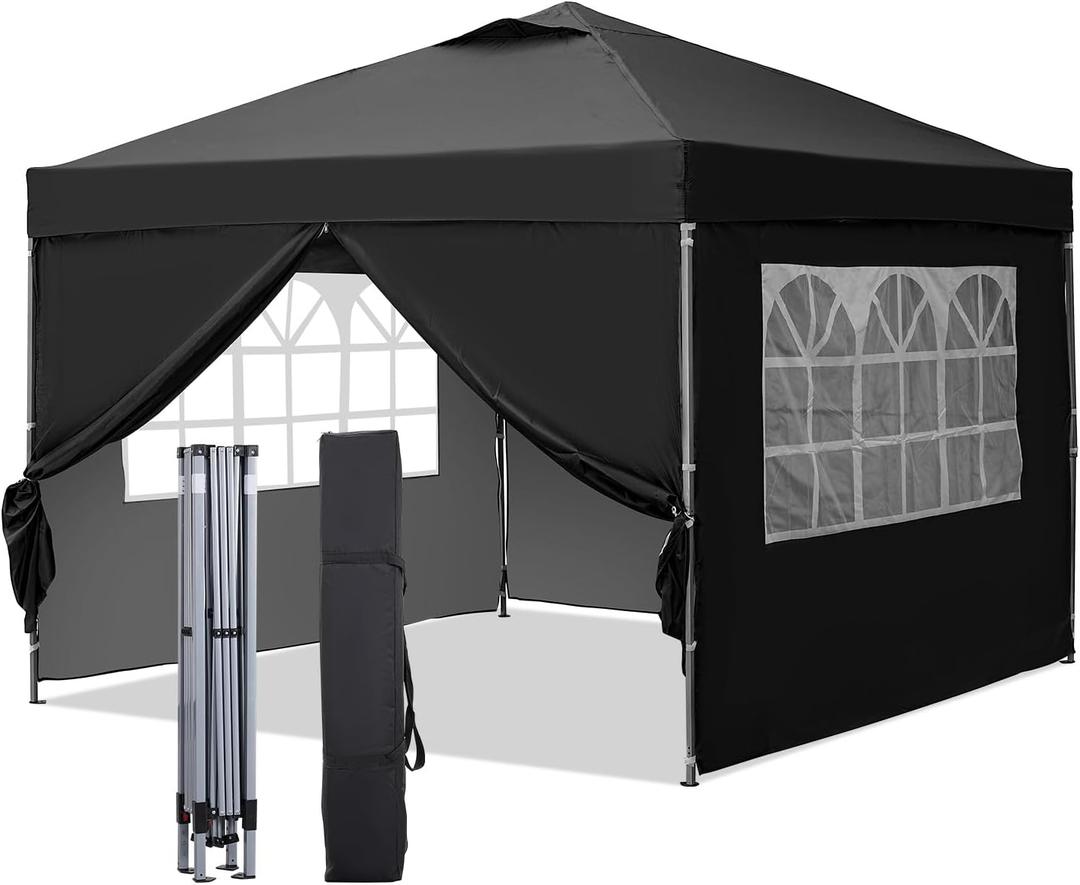 GDY 10 x 10 Canopy sidewalls, Outdoor Canopy Tent, Patio Tent,Commercial Instant Gazebos,4 Sidewalls, Portable Shelter Canopies,(Black)