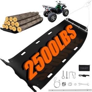 47 x 110 Yard Drag Sled with Pull Cables 1/8 HDPE Thickened Yard Sled Heavy Duty Multipurpose Yard Drag Mat for Hauling Debris, Construction Materials, Logs and Hunting Trophy