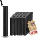 LaSyL 116mm Pre Roll Tubes - 50 Pcs, Waterproof Airtight Odor Sealing Smell Proof Container with Squeeze Pop Top, BPA Free, Black