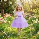 TUIJI Girls Christmas Dress Lace Flower Girl Wedding Prom Pageant Birthday Party Toddler Girl Formal Dress