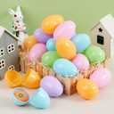 JOYIN 3.15" Pastel Easter Eggs, 100PCS Large Plastic Eggs, Empty Colorful Fillable Eggshells for Easter Hunt, Party Favor, Basket Stuffers Filler, Classroom Prize Supplies