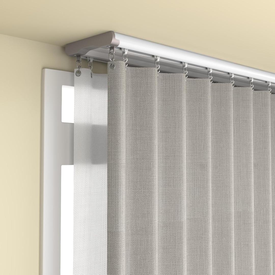 Silent Curtain Track Ceiling Mount 5 ft - 16 ft, Wide 4" White Aluminum track Curtains Rail Set (Double track, 12.7 feet)