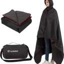 C-LIGHT Outdoor Hoodie Blanket - Stadium Blankets Waterproof Windproof - Emergency Warm Blanket for Rain&Cold Weather - Perfect for Picnic, Camping, Outdoor Sports Event, Stadium, Beach (Large)