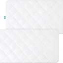 Waterproof Crib Mattress Protector 2 Pack Fitted Crib Sheets Cover Toddler Bed Mattress Pad Protector for Boys Girls, Skin-Friendly & 100% Absorbent Machine Wash (White)