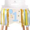 Winnie One High Chair Banner for 1st Birthday Decorations Baby Boys Classic Winnie Banner for First Birthday Decorations
