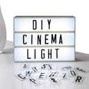 Eutuxia Cinematic Light Box with Letters - LED Room Decor Sign, Marquee Light Up Sign - Personalized A4 White LED Letter Box (1 PK)