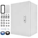 Outdoor Electrical Box 20 x 16x 8''D NEMA 4X Enclosure Steel Box, Waterproof & Dustproof Outdoor/Indoor Lockable Electrical Junction Box, with Mounting Plate