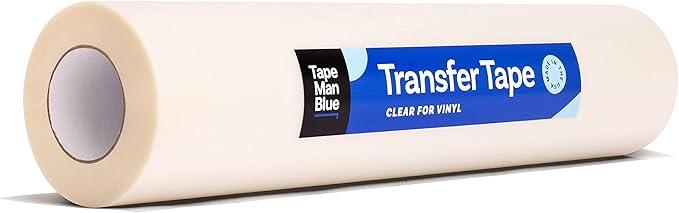 Transfer Tape for Vinyl, 24 inch x 200 feet, Clear Film with Medium-High Tack Adhesive. American-Made Application Tape for Vinyl Graphics
