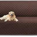 U-NICE HOME Reversible Sofa Cover Couch Cover for Dogs with Elastic Straps Water Repellent Furniture Protector for Pets Couch Cover for 3 Cushion Couch (Sofa, Coffee/Beige)