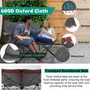 Joyfair Camping Beach Chair (Double-seat), Folding Camp Loveseat for Adults, Heavy Duty Portable Lawn Chair Fold Couch for Outdoor Sports Backpacking, Carrying Bag & Cup Holders (Grey)